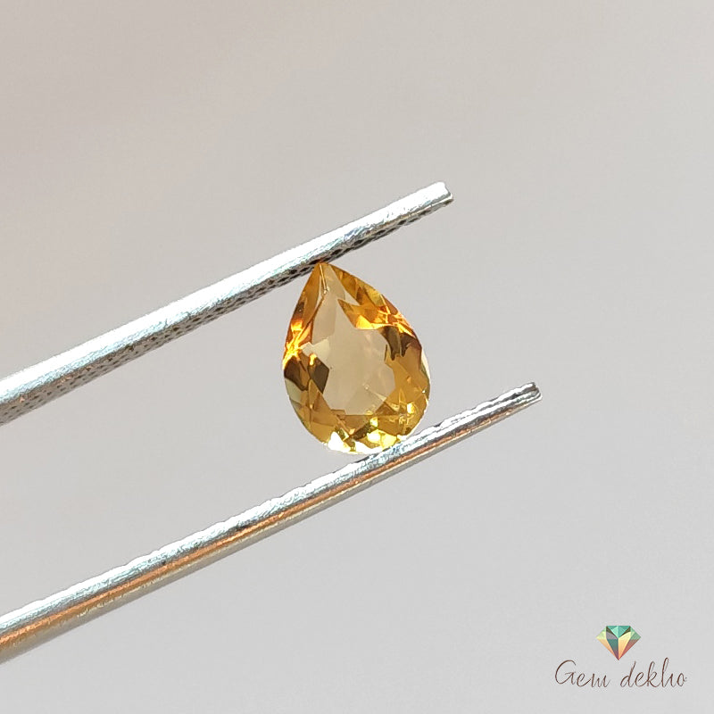 Citrine Pear Faceted Cut Stone 7×5MM 0.70 Cts.