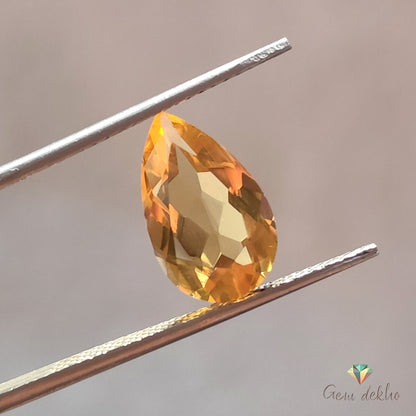 Citrine Pear Faceted Cut Stone 13×8MM 2.50 Cts.