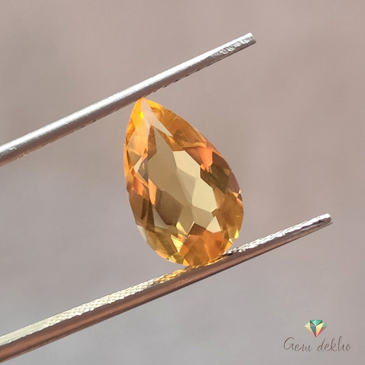 Citrine Pear Faceted Cut Stone 13×8MM 2.50 Cts.