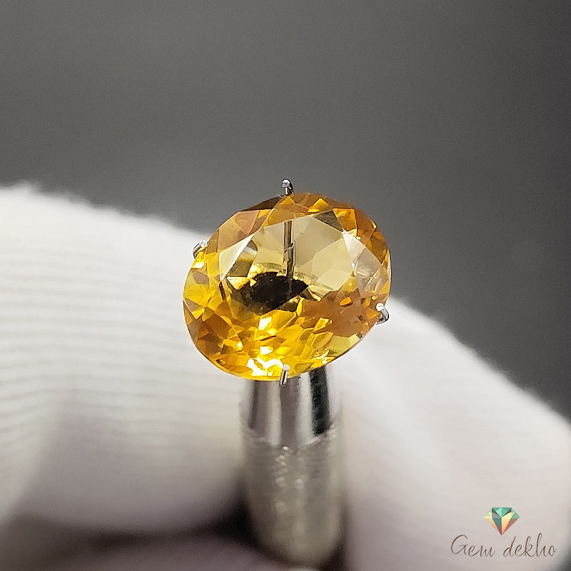 Citrine Oval Faceted Cut Stone 13×11 MM 5.80 Cts.