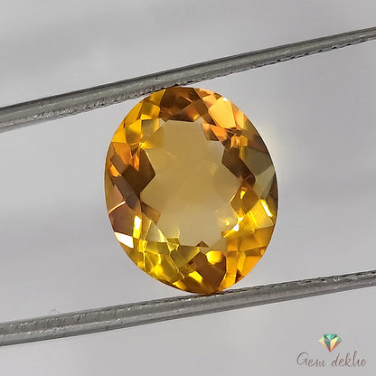 Citrine Oval Faceted Cut Stone 13×11 MM 5.80 Cts.