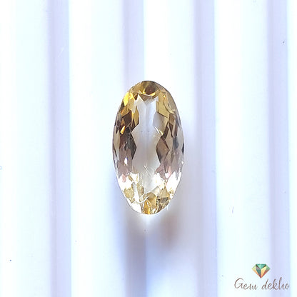 Citrine Oval Faceted Cut Stone 14×7MM 3.80 Cts.