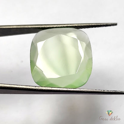Parrot Green Onyx Cushion Cut Pair 18×19MM 19.5 Cts.