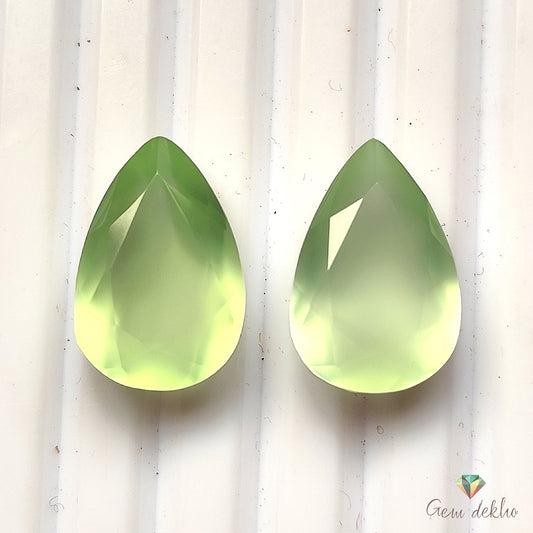 Parrot Green Onyx Cut Pair 17×12MM 17 Cts.