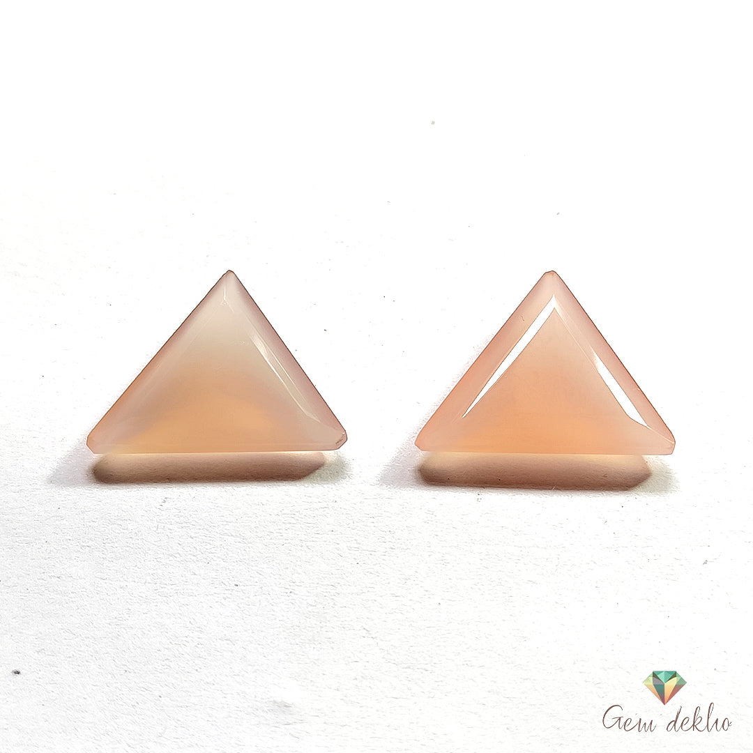 Rose Quartz Onyx Cut Pair 20×19MM 24.60 Cts.