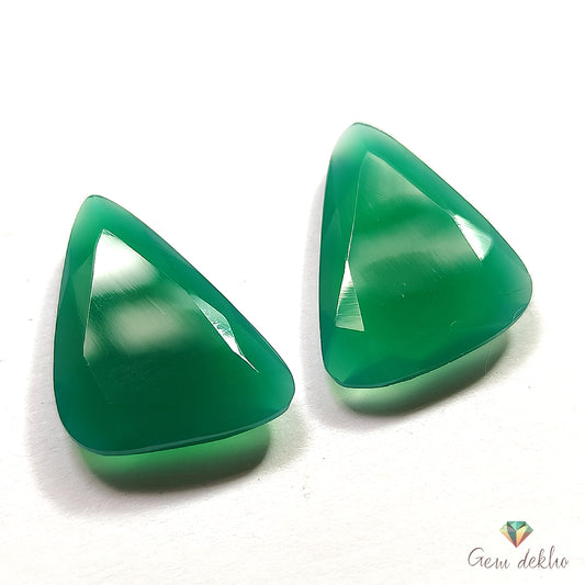 Green Onyx Cut Pair 20x15MM 16.40 Cts.