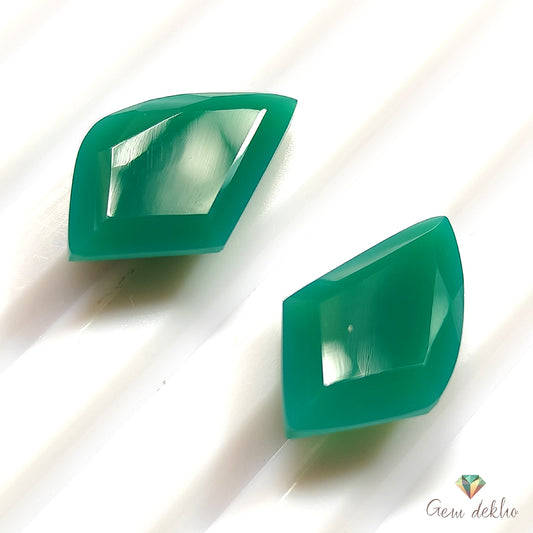 Green Onyx Cut Pair 18×10MM 13.25 Cts.