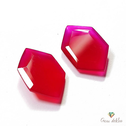 Pink Onyx Cut Pair 24×15MM 20.99 Cts.
