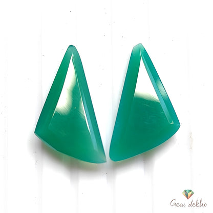 Green Onyx Cut Pair 24×14MM 15.35 Cts.