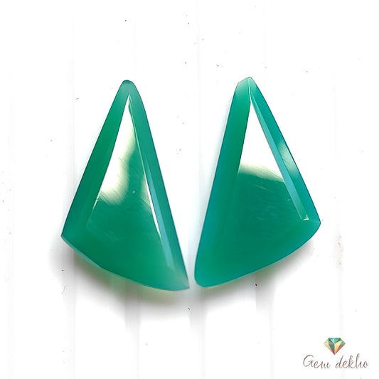 Green Onyx Cut Pair 24×14MM 15.35 Cts.