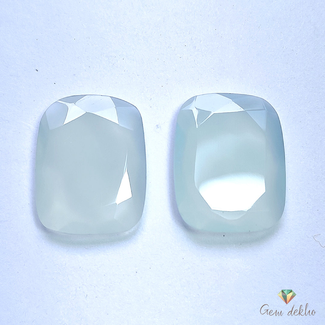 Aqua Onyx Cut Cushion 20×16MM 19.80 Cts.