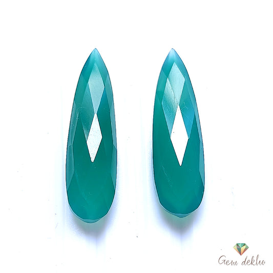 Green Onyx Cut Gemstone 30×8MM 11.5 Cts.