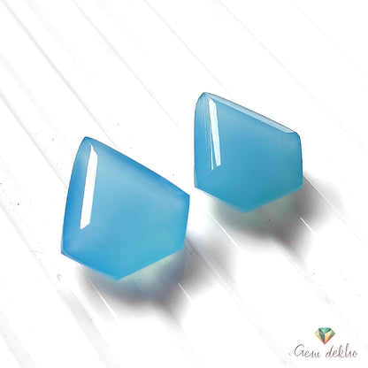 Sky Blue Onyx Cut 15×14mm 12.90 Cts.