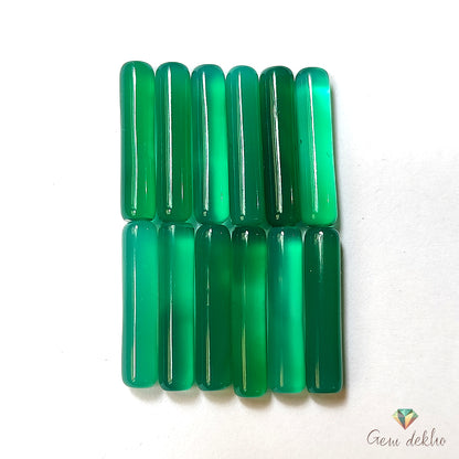 Green Onyx Pencil Drops 18×4MM 33.7 Cts.