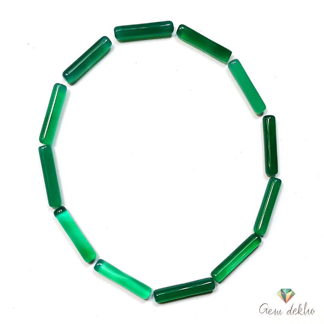 Green Onyx Pencil Drops 18×4MM 33.7 Cts.