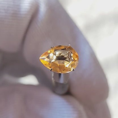 Citrine Pear Faceted Cut Stone 13×9MM 3.30 Cts.