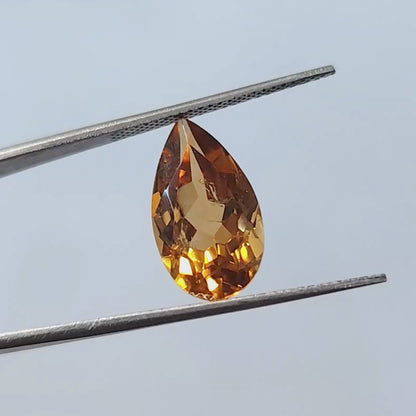 Citrine Pear Faceted Cut Stone 17×9MM 5.50 Cts.