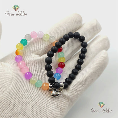Colorful Heart Magnetic Couple Bracelets