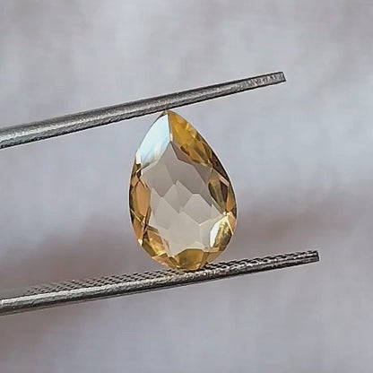 Citrine Pear Faceted Cut Stone 12×8 MM 2.25 Cts.