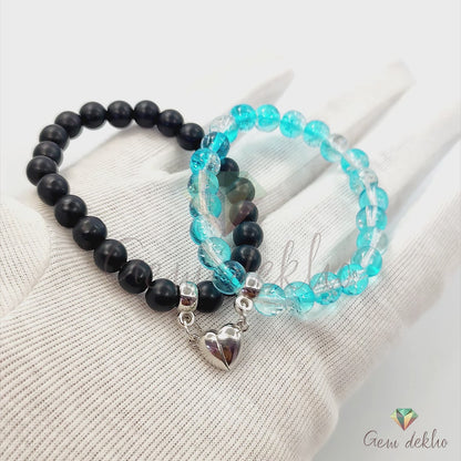 Magnetic Heart Charm Couples Bracelet