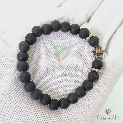 Health & Wealth Black Obsidian Hamsa God Hand Bracelet