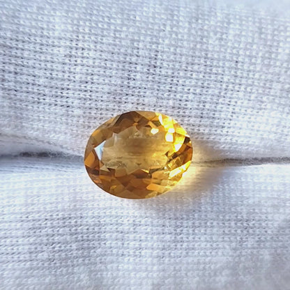 Citrine Oval Faceted Cut Stone 13×11 MM 5.80 Cts.