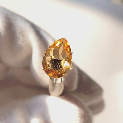 Citrine Pear Faceted Cut Stone 16×11MM 5.10 Cts.
