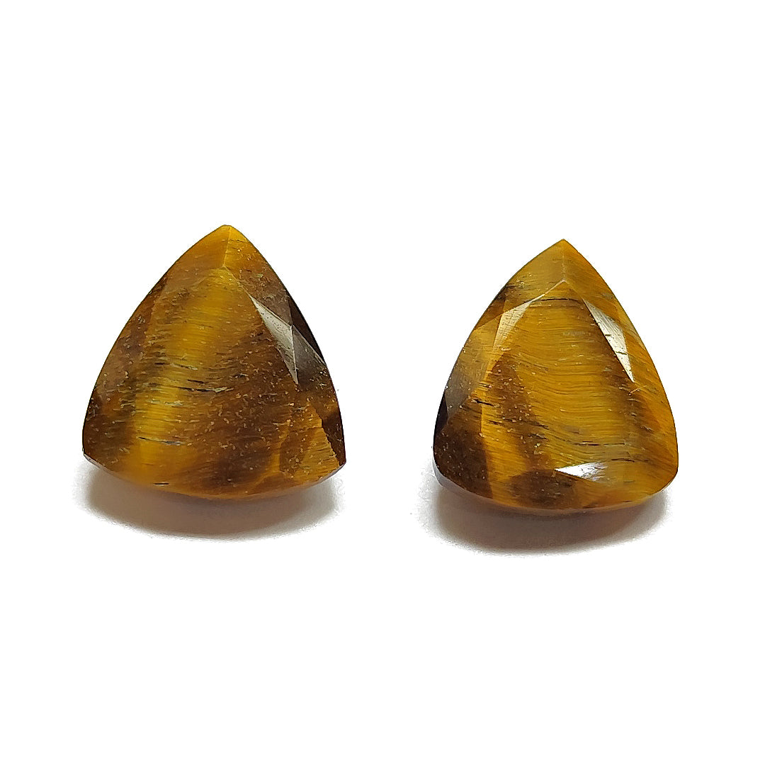 Tiger Eye Triangular Cut Pair 15×18MM 12 Cts.