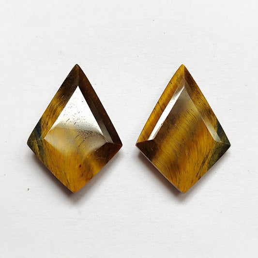 Tiger Eye Teardrop Cut Pair 24×17MM 19.15 Cts.