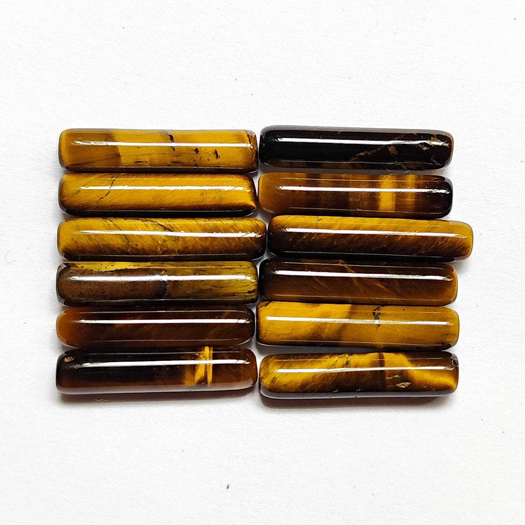 Tiger Eye Pencil 18×4MM 35.60 Cts. 12 Pieces