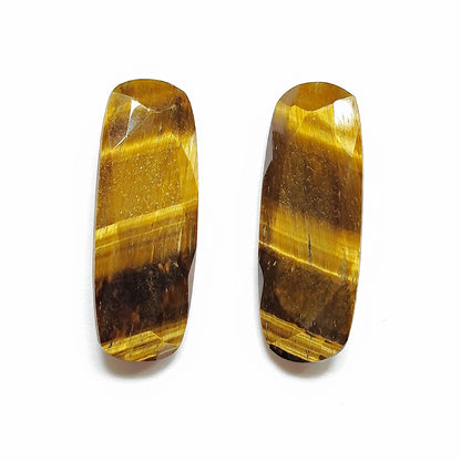 Tiger Eye Baguette Cut Pair 29×11MM 24.8 Cts.