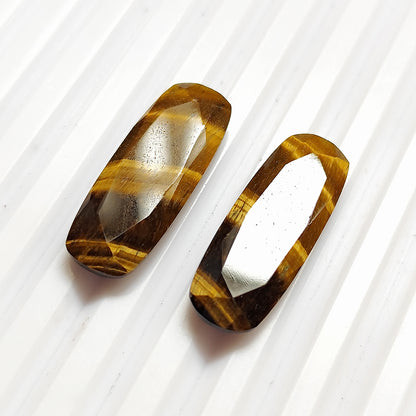 Tiger Eye Baguette Cut Pair 29×11MM 24.8 Cts.