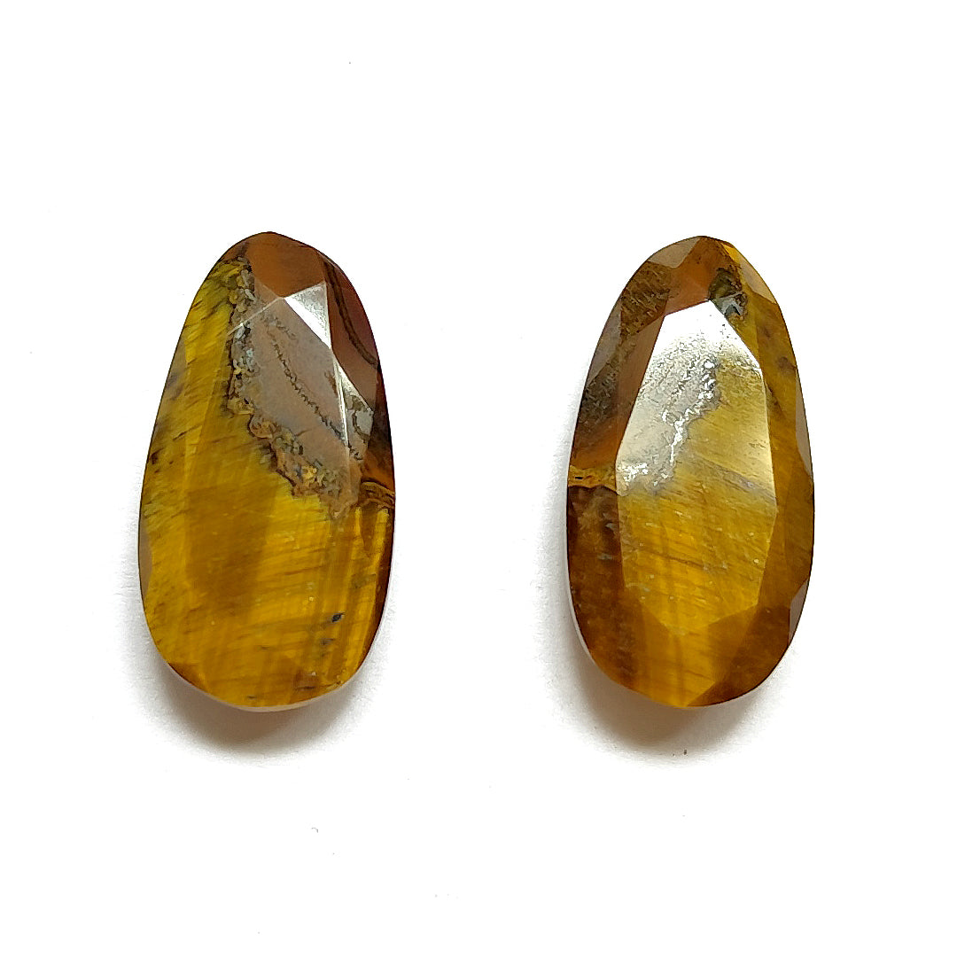 Tiger Eye Triangular Cut Pair 18×9MM 12.5 Cts.